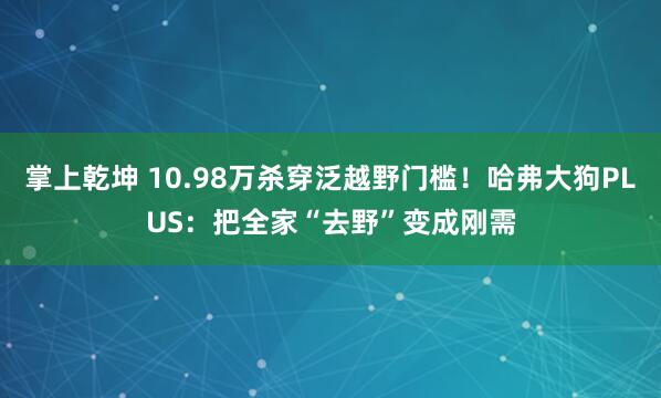 掌上乾坤 10.98万杀穿泛越野门槛！哈弗大狗PLUS：把全家“去野”变成刚需